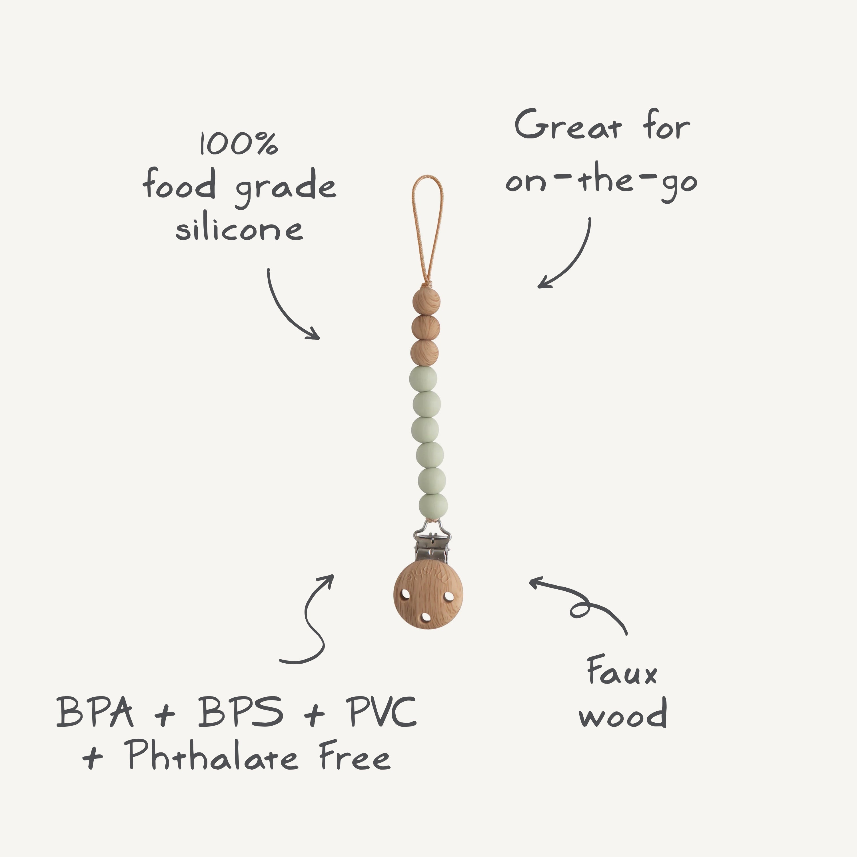 Image of Silicone Pacifier Clip | Eva